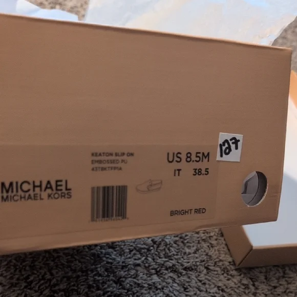 MICHAEL Michael Kors Bright Red Keaton Slip-On Shoes - Picture 5 of 6